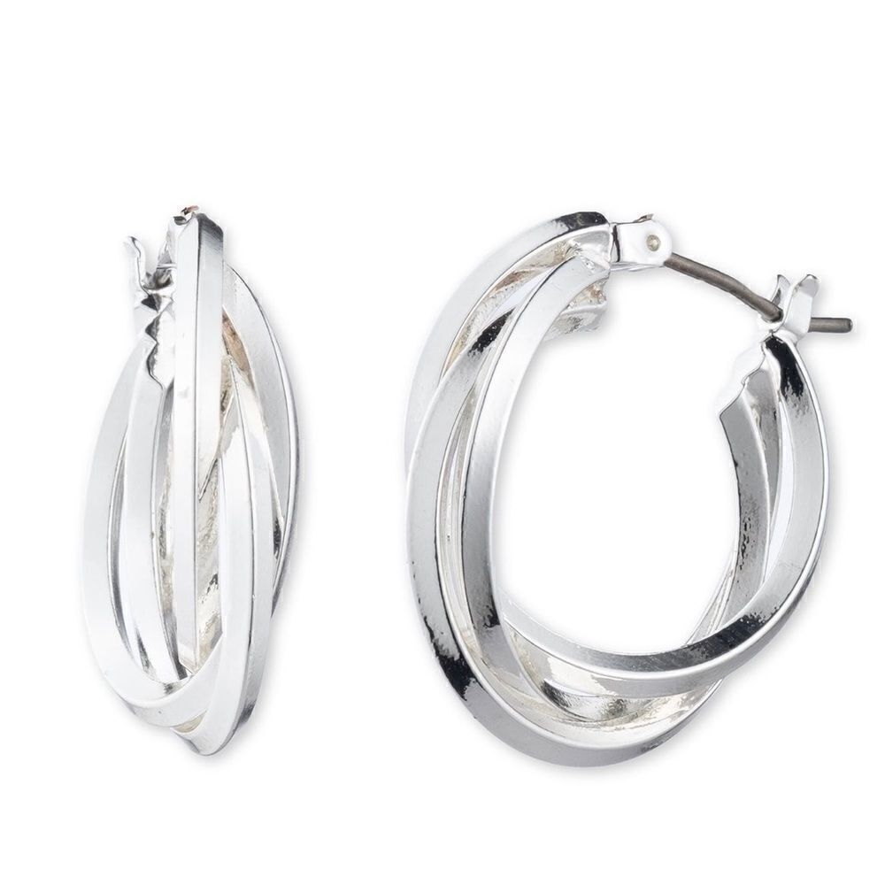NWT Anne Klein Silver-Tone Multi Hoop Earrings